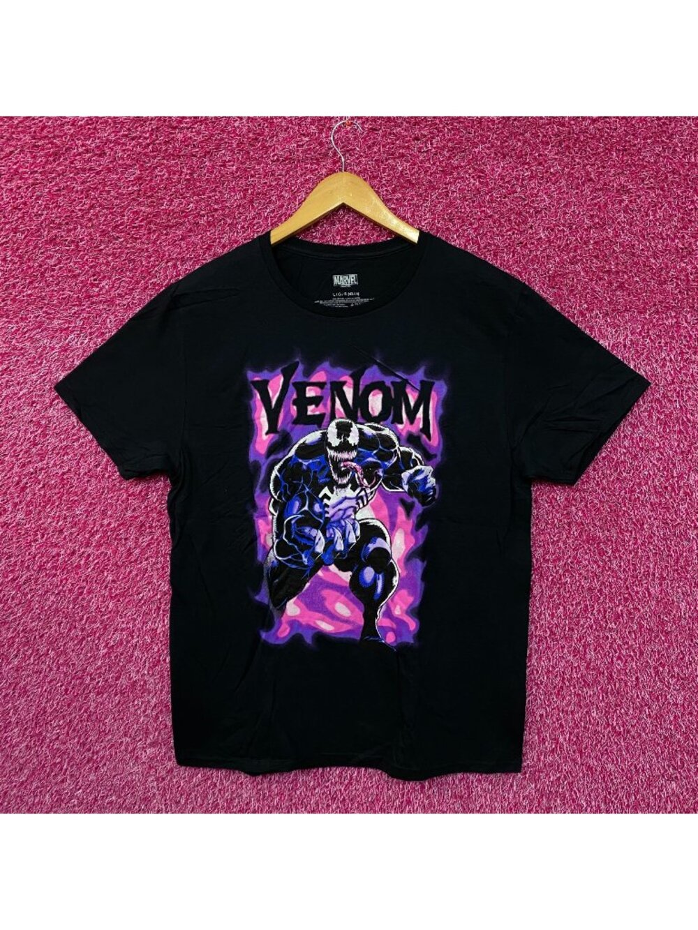 Venom Spiderman Villain Purple Haze Marvel Comics Tee L